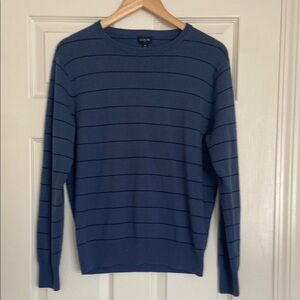 J. Crew Men's Lightweight Blue Striped Sweater, M